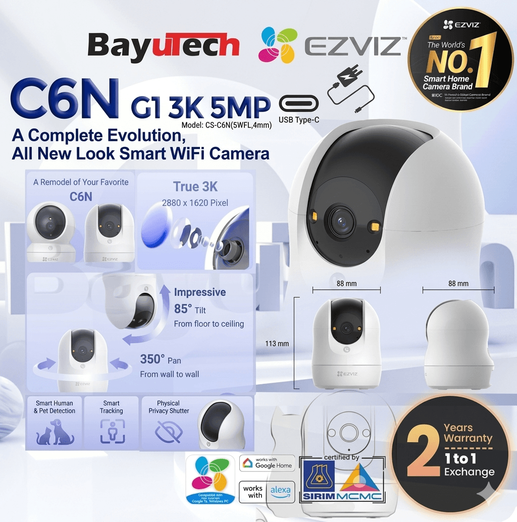 EZVIZ C6N G1 3K 5MP CS‑C6N(5WFL,4mm)